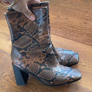 Nordstrom Brown Snakeskin Ankle Boots